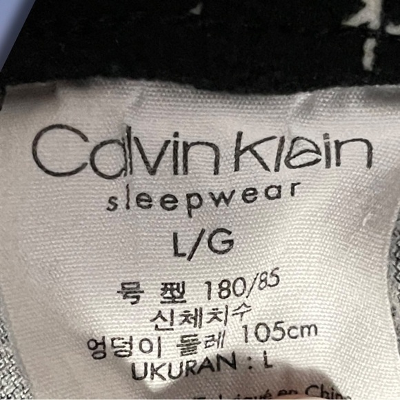 CALVIN Klein CK symbol Men’s Black Pajama Pants Size Large Elastic Waist - Picture 5 of 11